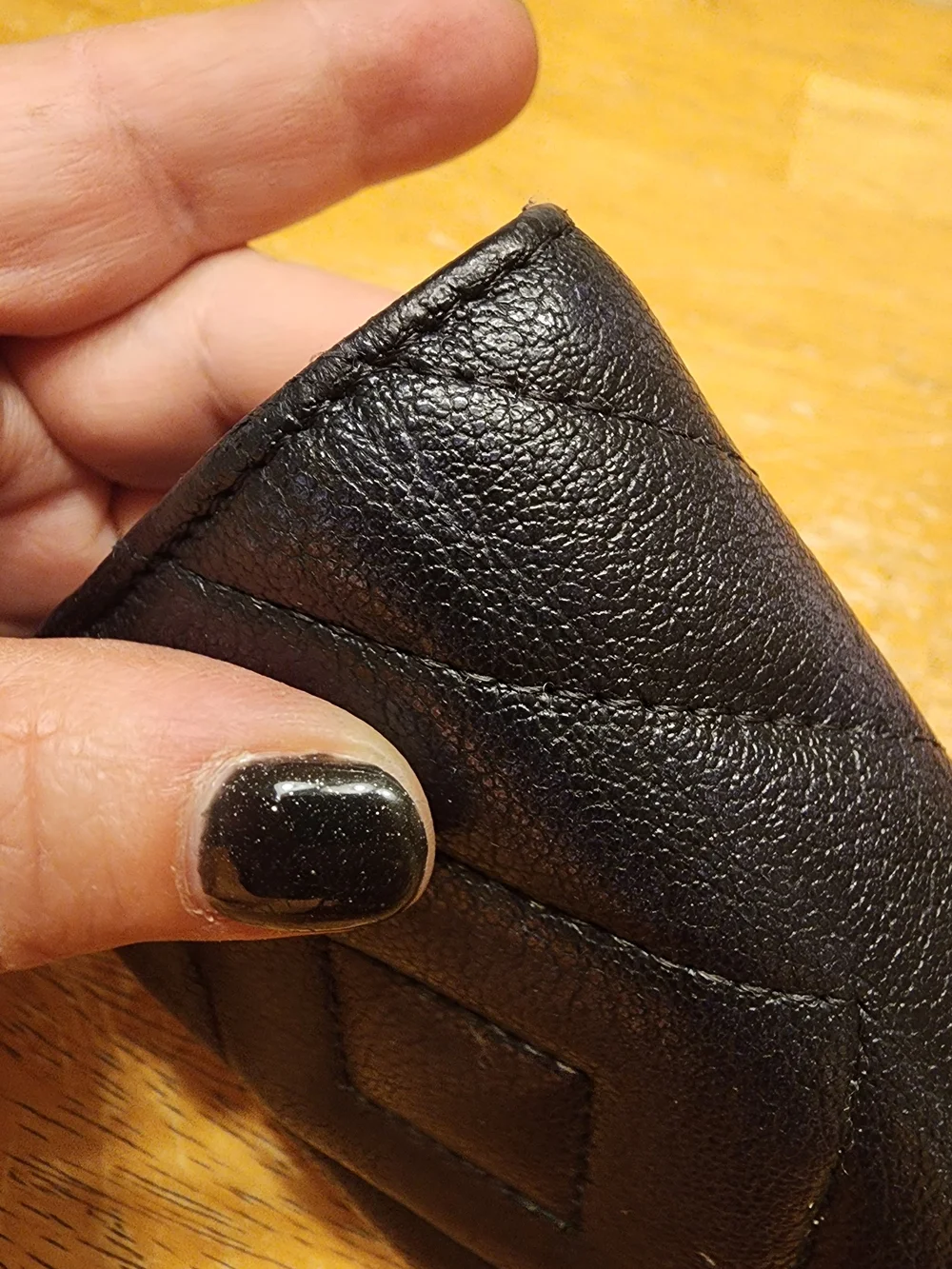 black quilted leather Chanel 2.55 Reissue compact wallet